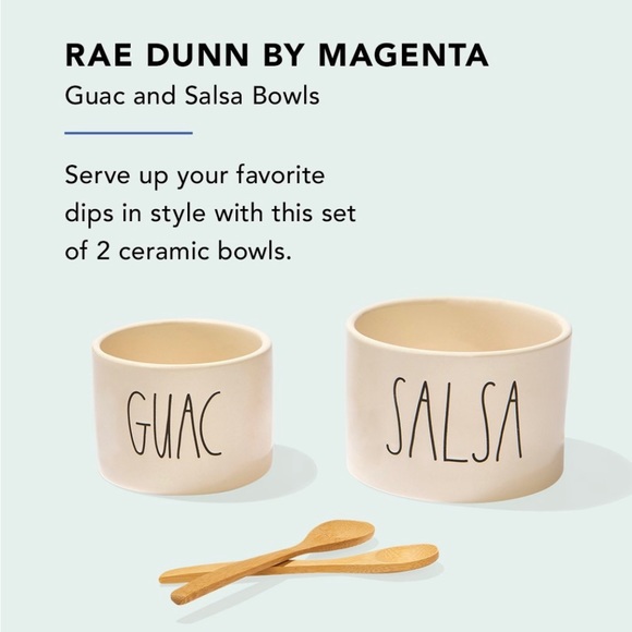Rae Dunn Guac & Salsa Bowl Set - New in Box - Picture 8 of 8